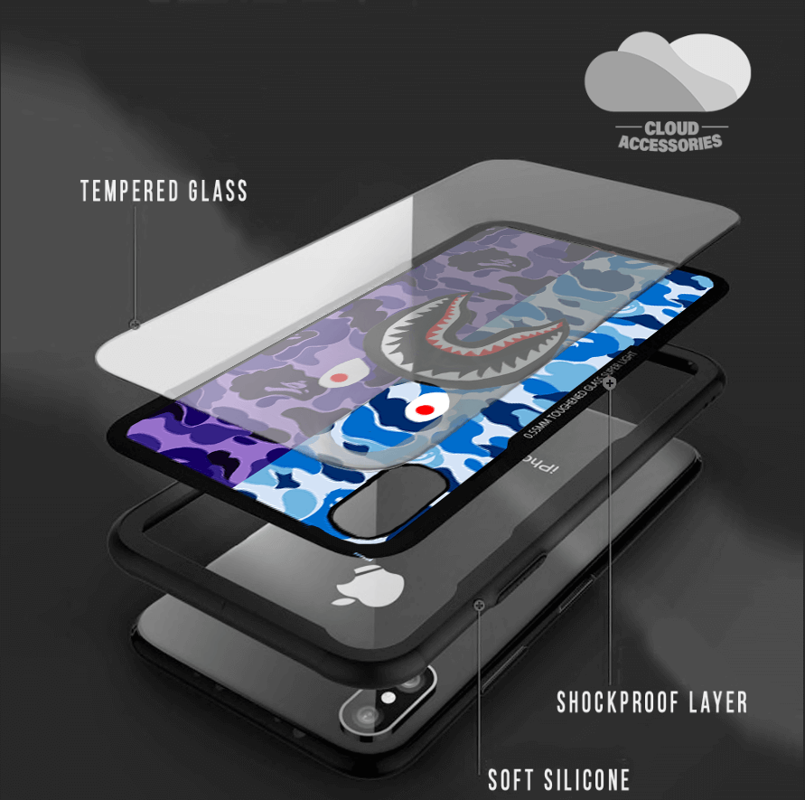 Blue/Purple Shark iPhone Case - Cloud Accessories, LLC