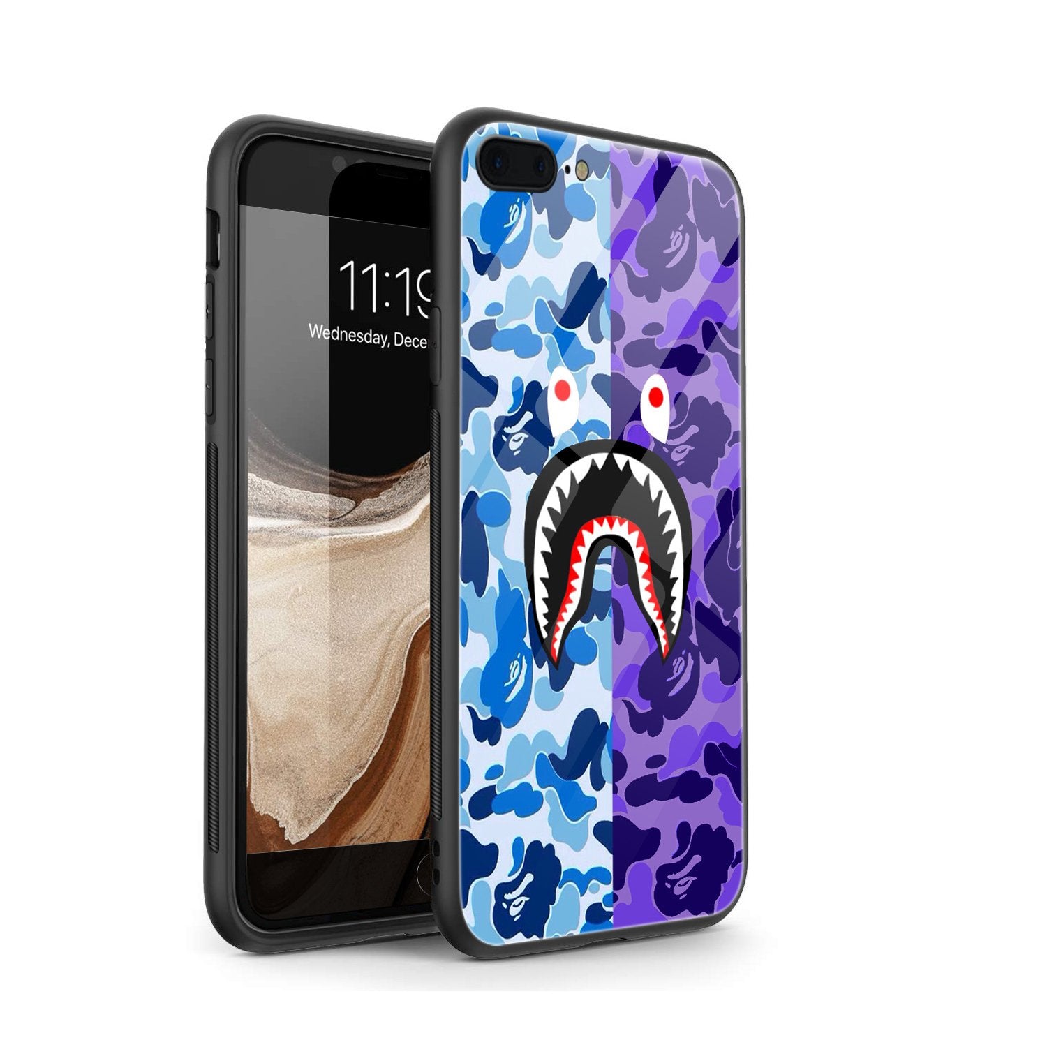 Blue/Purple Shark iPhone Case